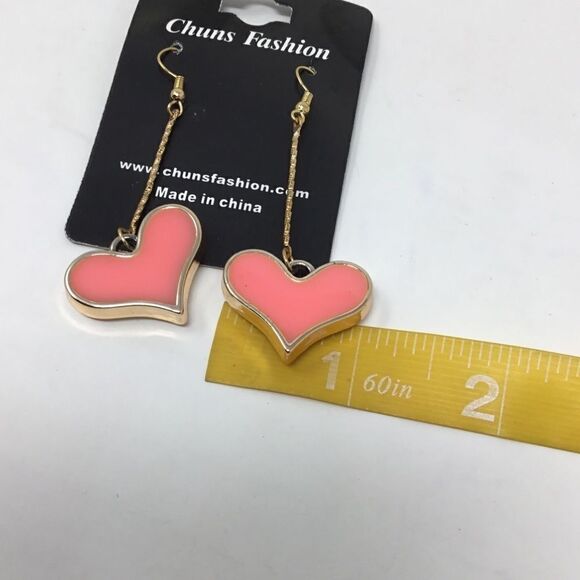 Lightweight Heart Dangle Earrings (H15) - Picture 4 of 5